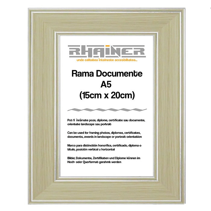 Rama foto Malaga crem+argintiu A5