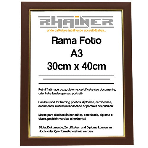 Rama foto Madrid maro+auriu A3