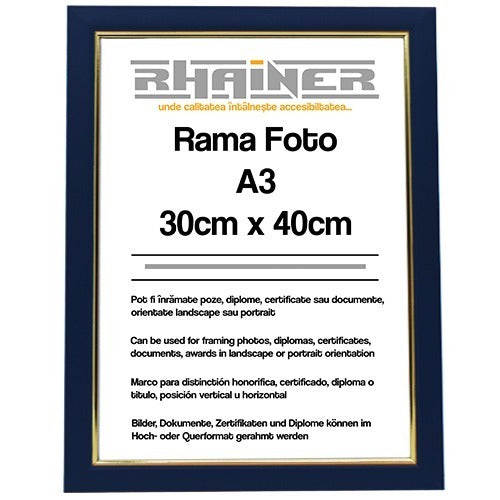 Rama foto Madrid albastru+auriu