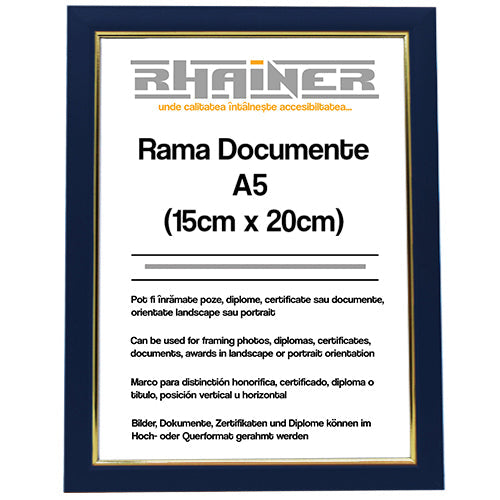 Rama foto Madrid albastru+auriu