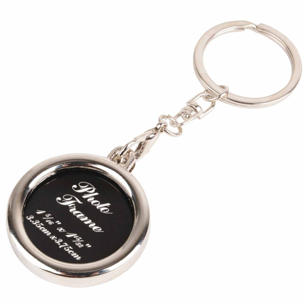 Breloc metalic insertie foto rotund