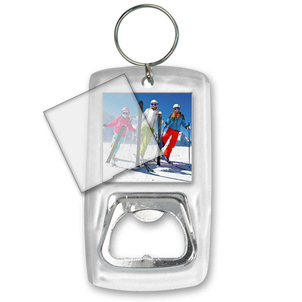 Breloc plastic insertie foto desfacator