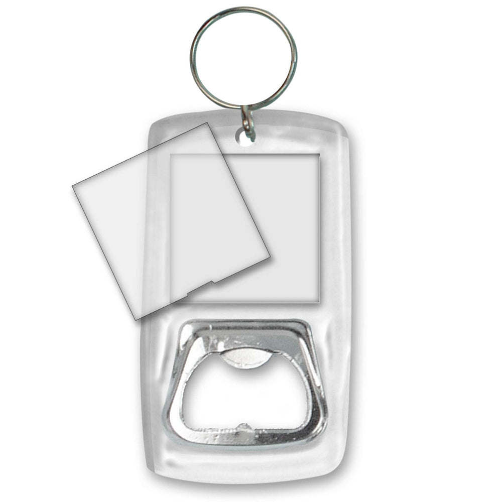 Breloc plastic insertie foto desfacator