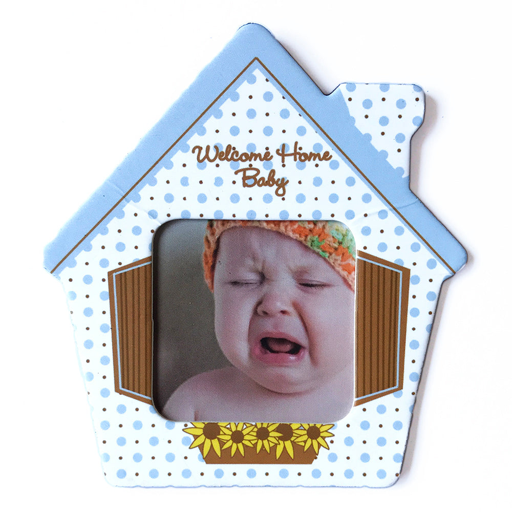 Magnet casa bebe albastru insertie foto