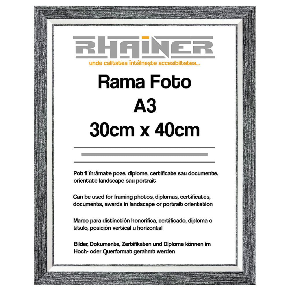 Rama foto Tenerife negru+alb A3