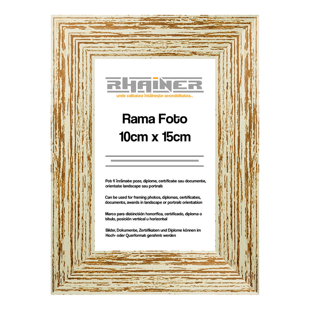 Rama foto Leon crem 10x15