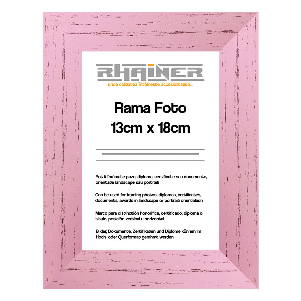 Rama foto Leon roz 13x18