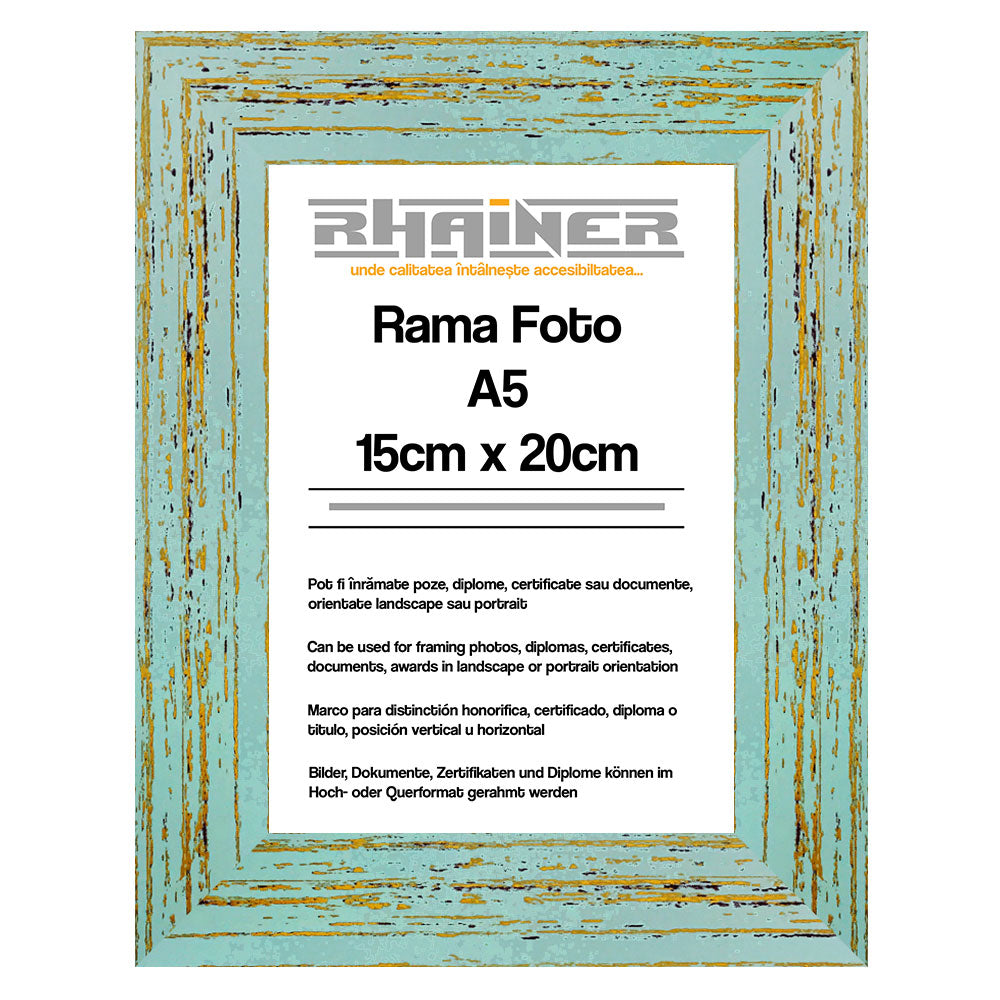 Rama foto Leon albastru deschis