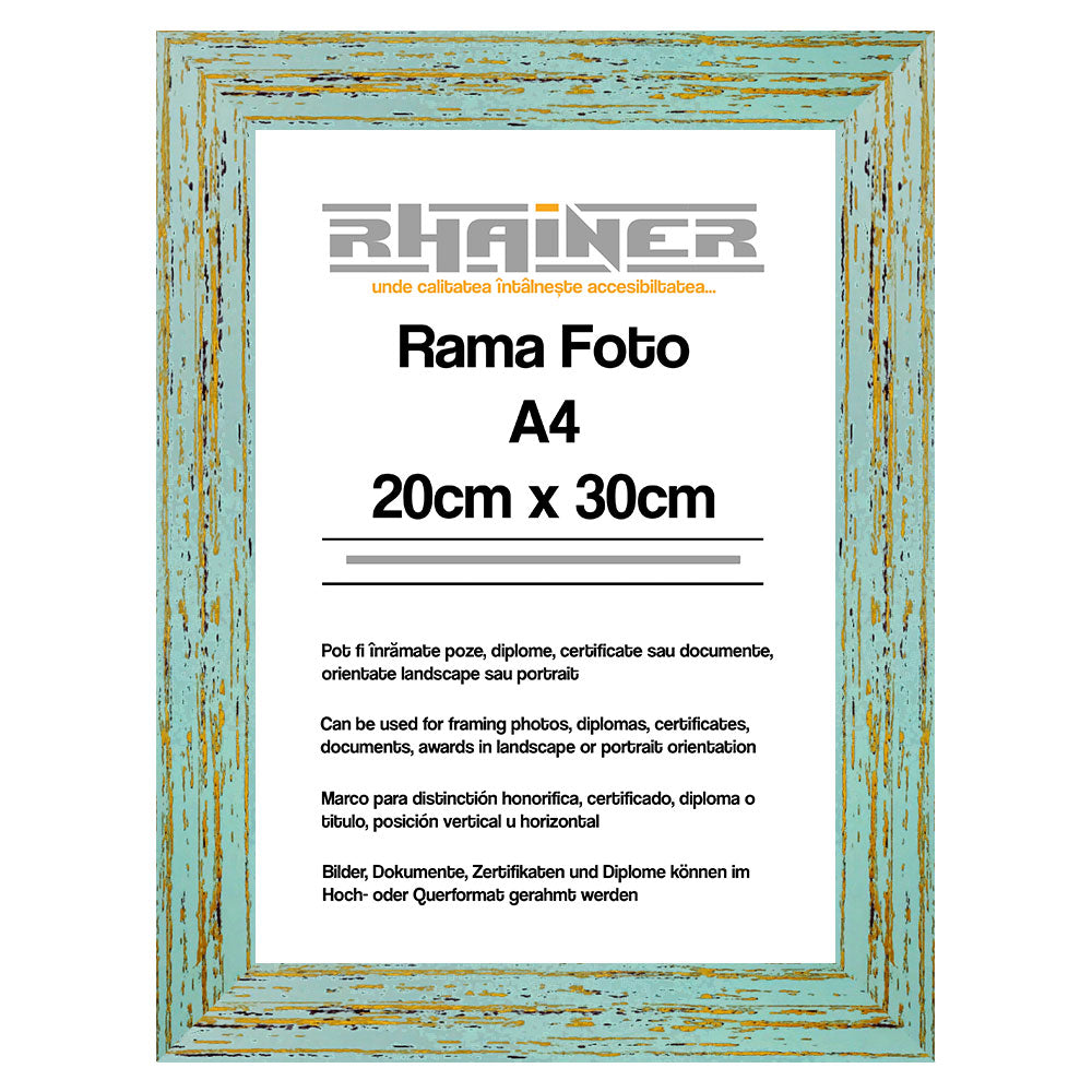 Rama foto Leon albastru deschis A4