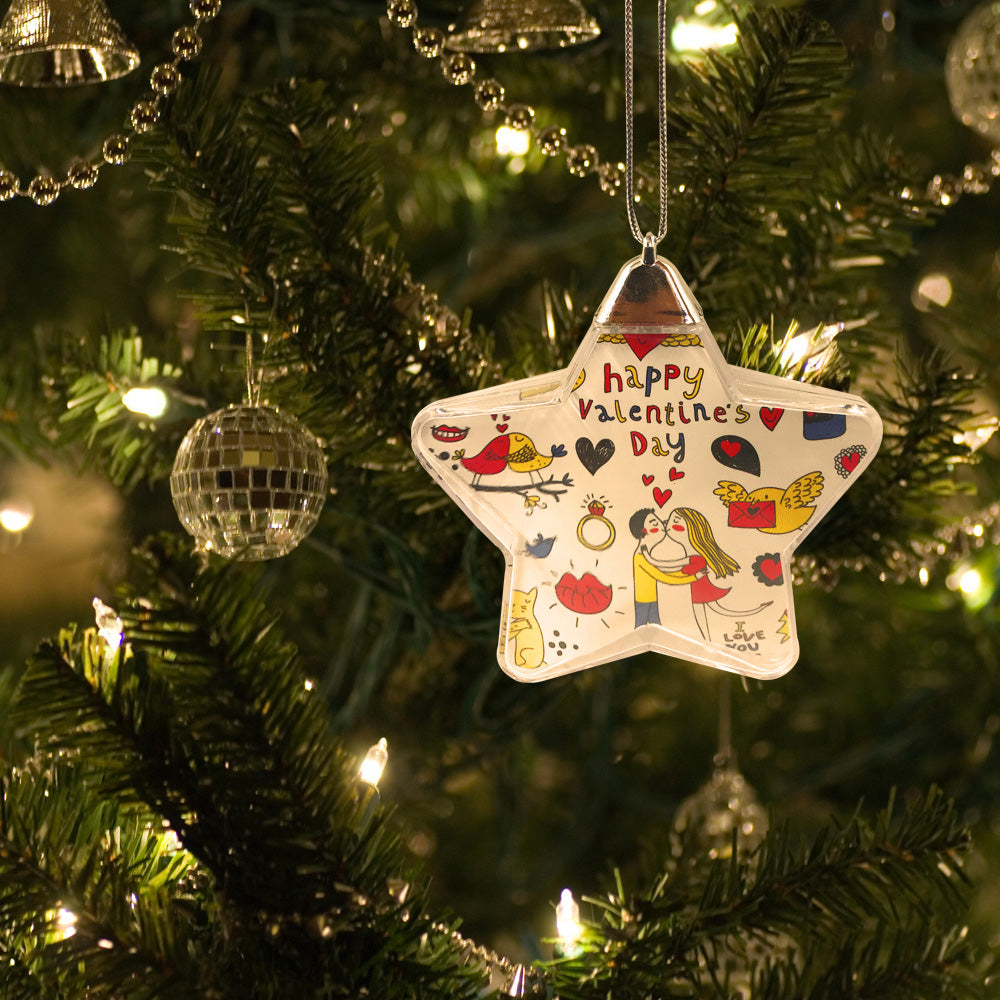 Glob insertie foto stea pentru brad