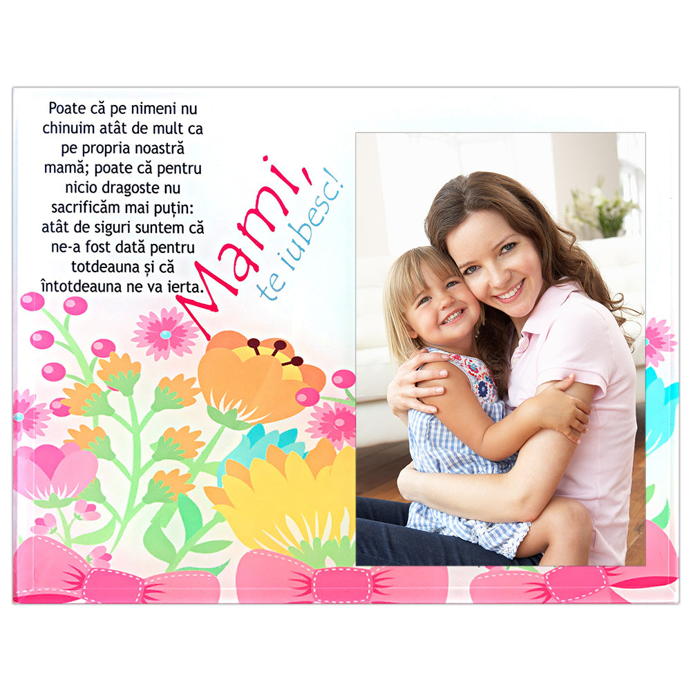Rama foto sticla cu mesaj MAMA1 10x15