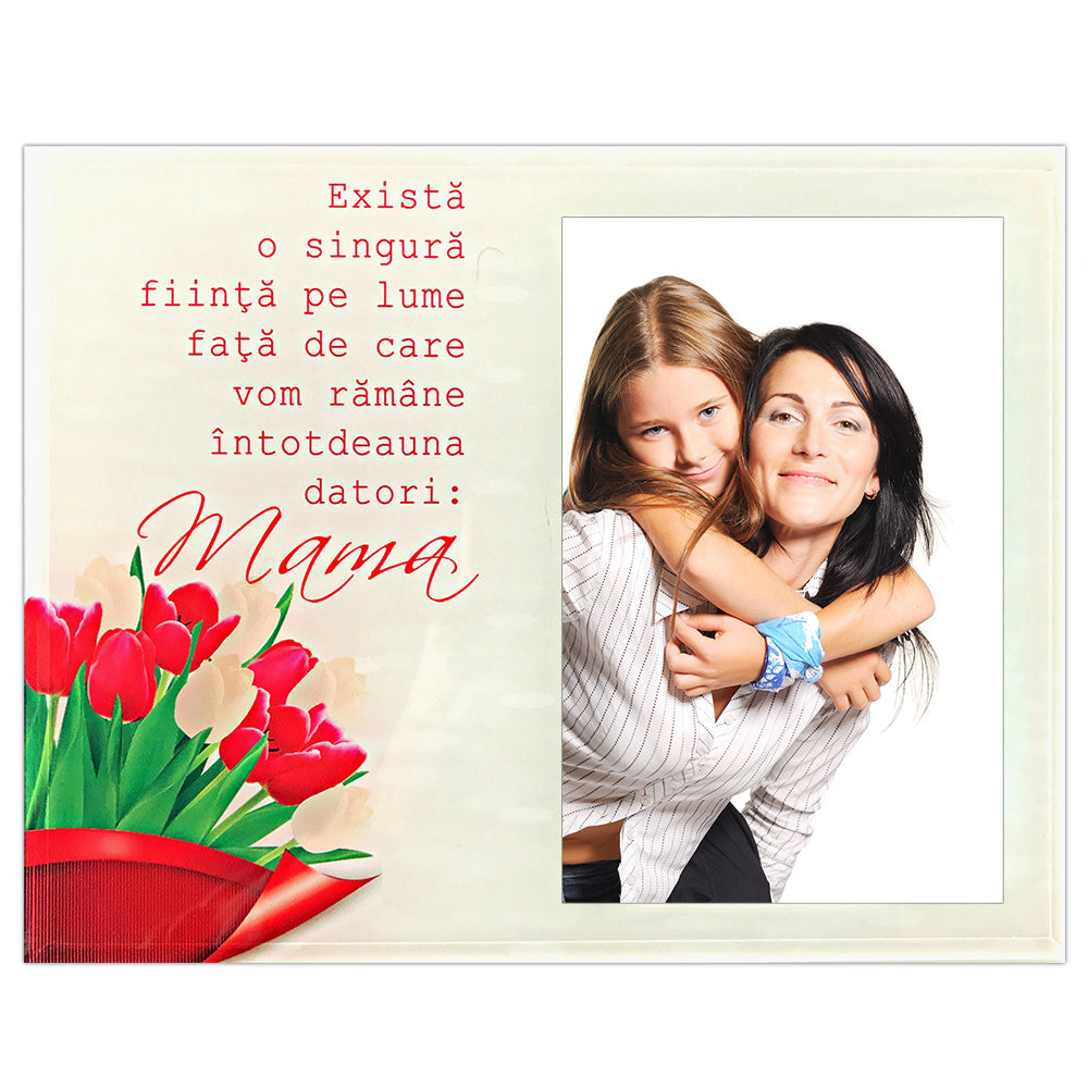 Rama foto sticla cu mesaj MAMA2 10x15