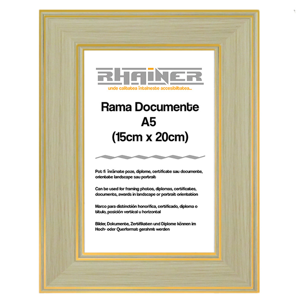 Rama foto Malaga crem+auriu A5