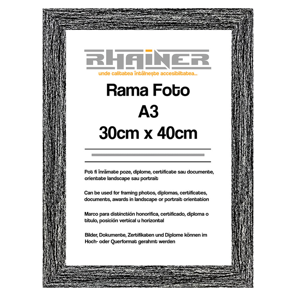 Rama foto Leon negru A3