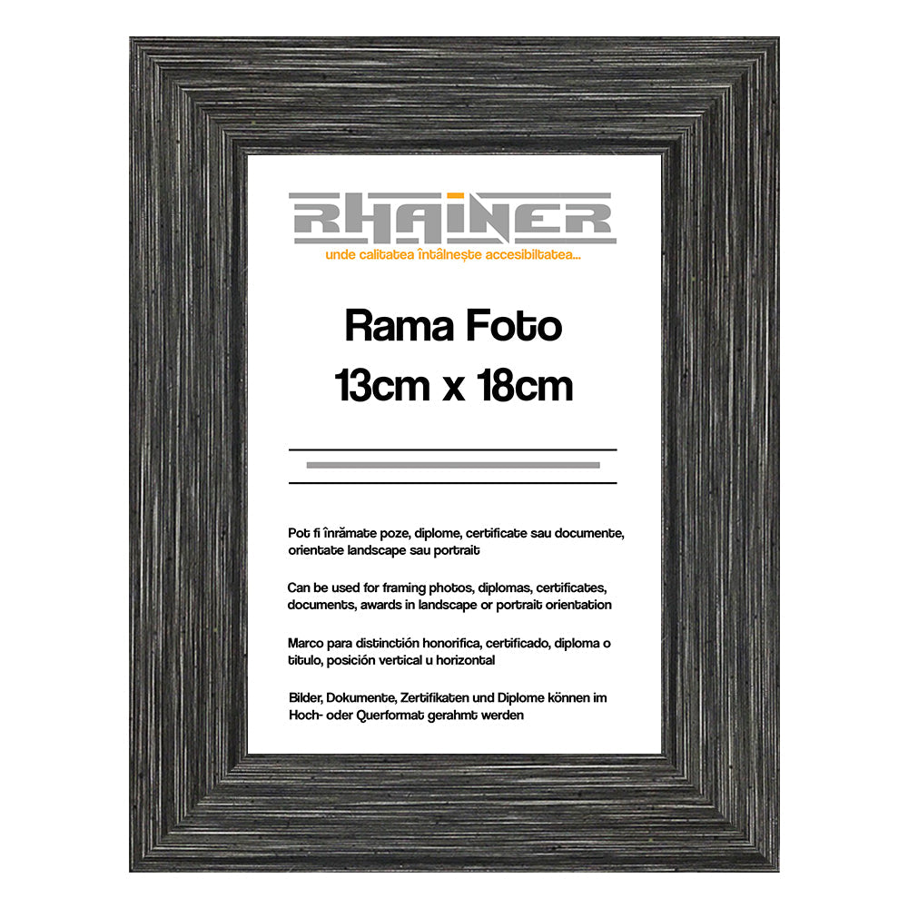 Rama foto Madrid 13x18 antracit