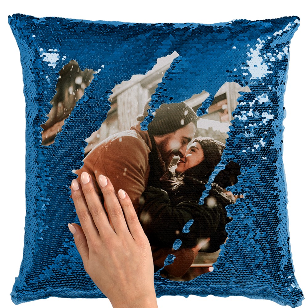 Husa perna cu paiete sublimabile albastra