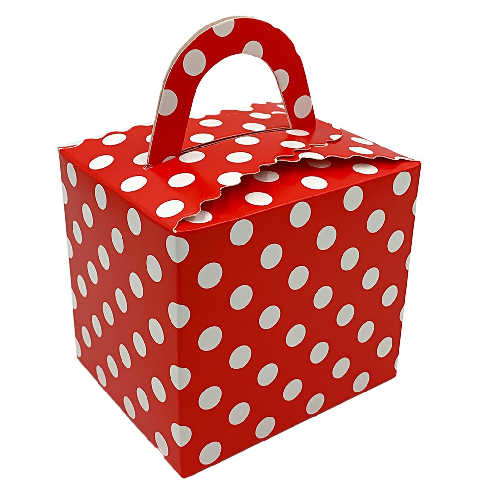 Cutie cani rosie cu buline