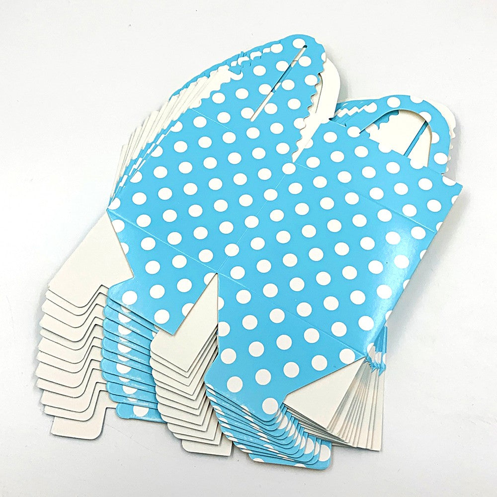 Cutie cani albastru deschis cu buline