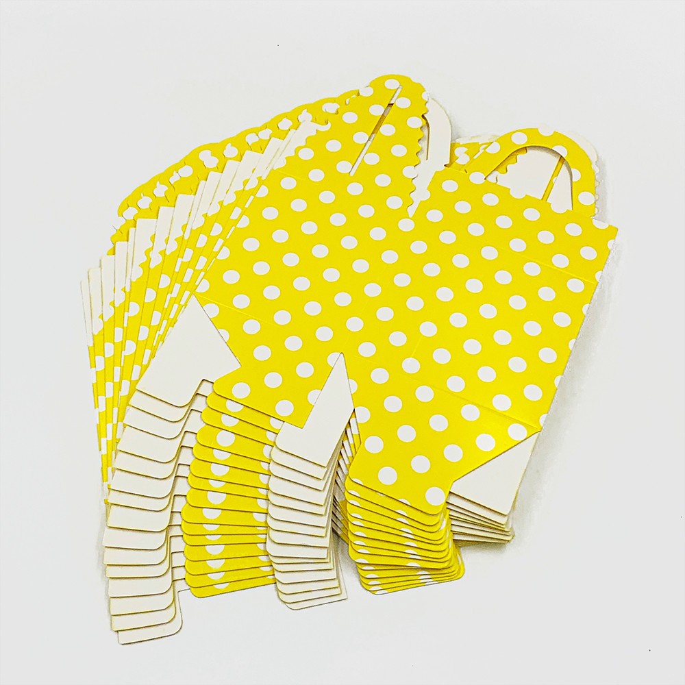 Cutie cani galben cu buline