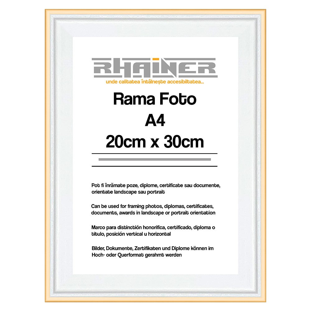 Rama foto Barcelona alb+negru A4