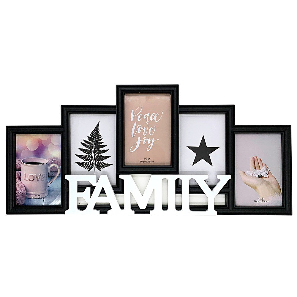 Rama foto colaj neagra FAMILY 5 poze