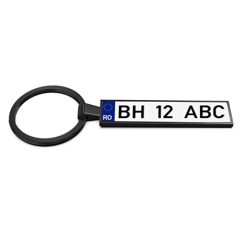 Breloc metalic insertie foto AUTO negru