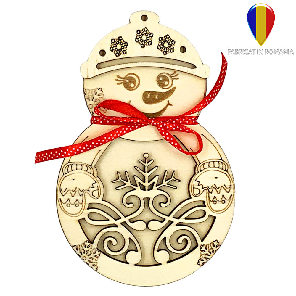 Cutie cu 10 ornamente de brad - lemn