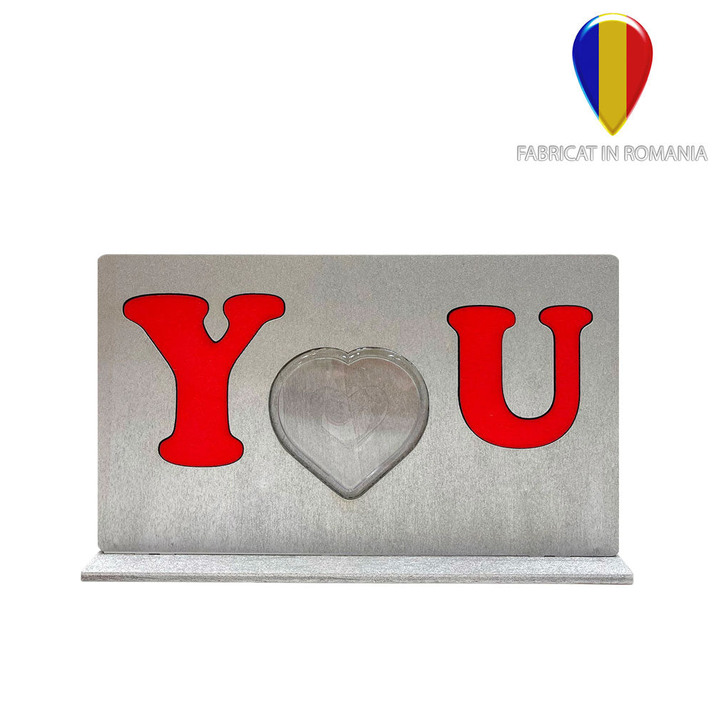 Rama foto lemn argintie YOU