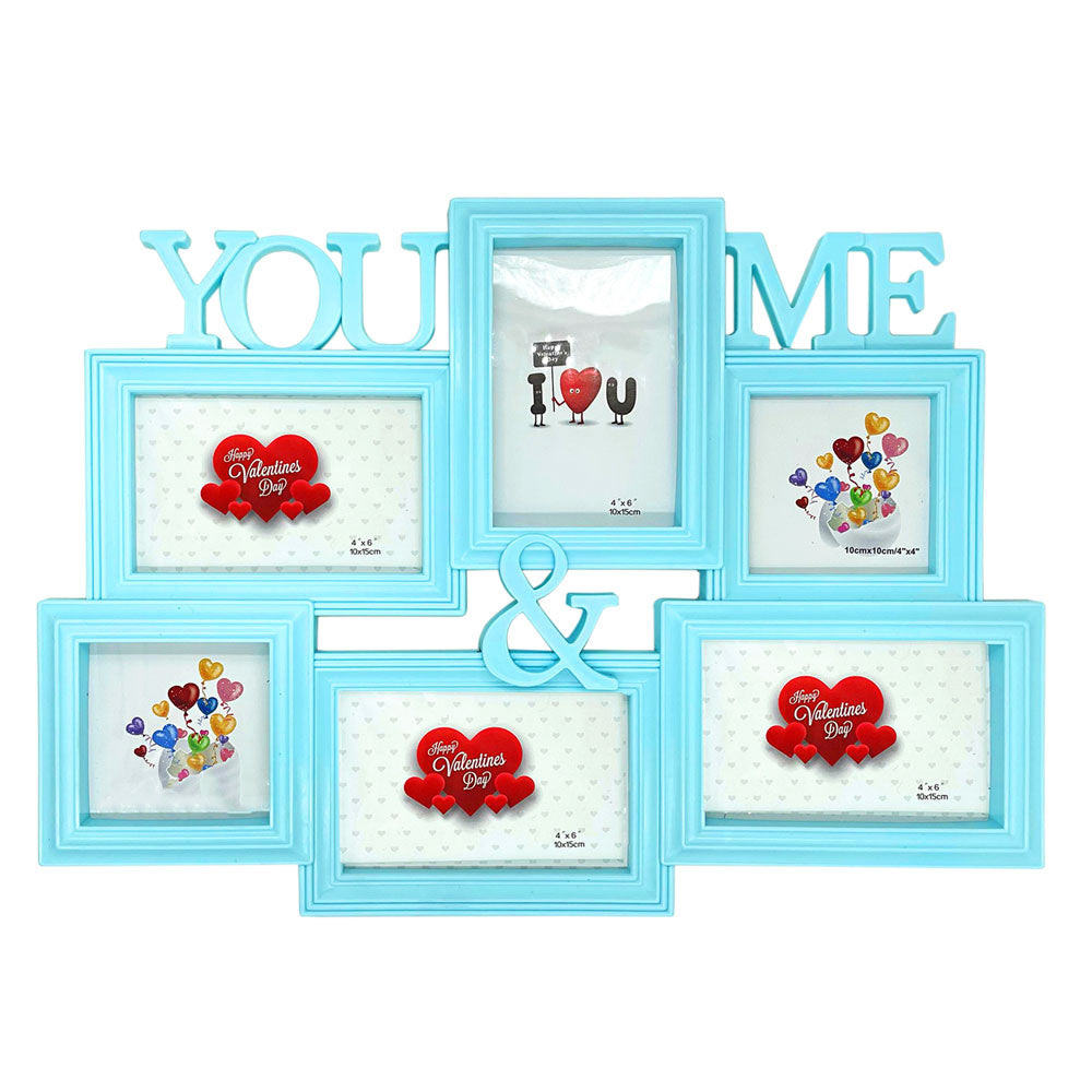 Rama foto colaj bleu YOU & ME 6 poze