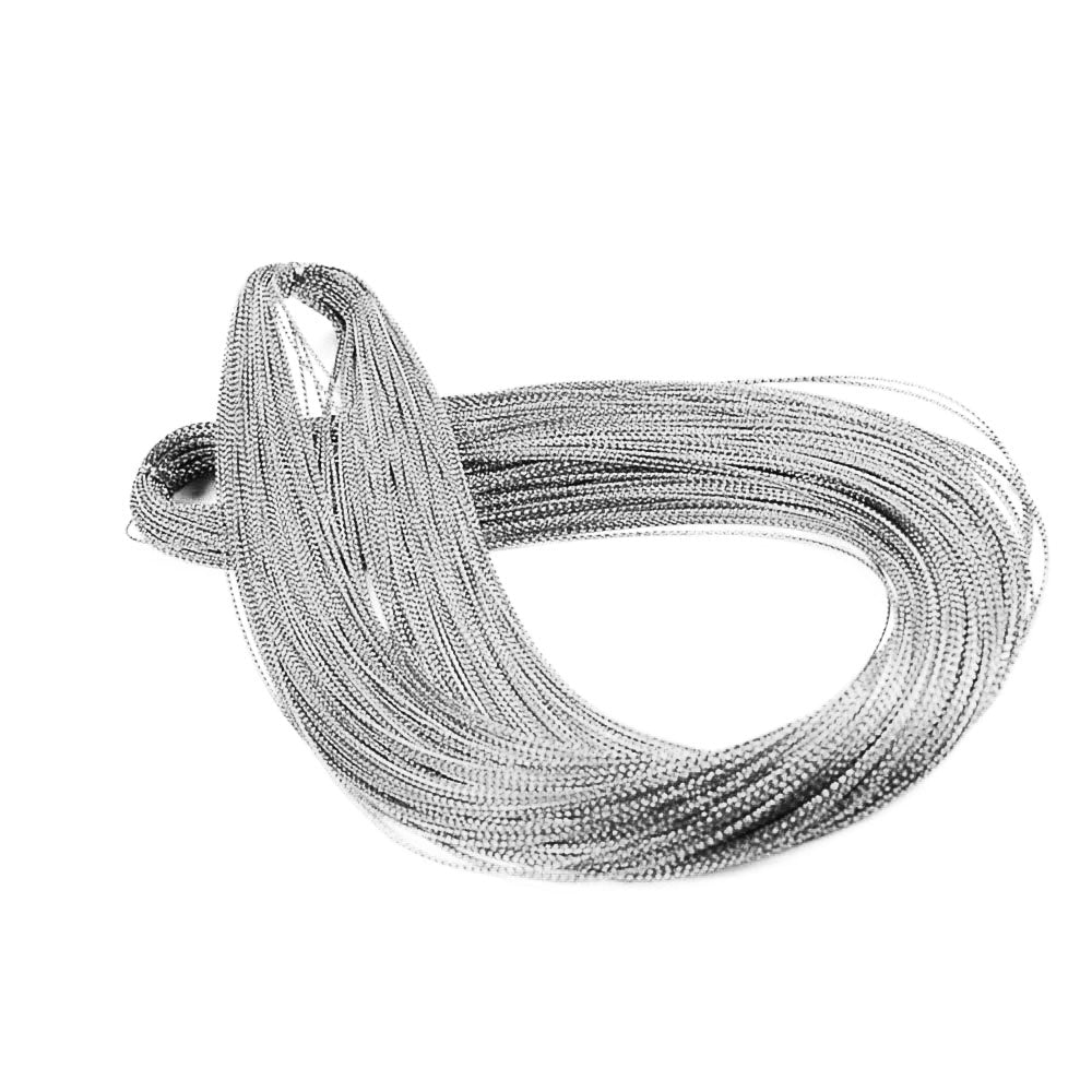 Set 100 snur argintiu metalic