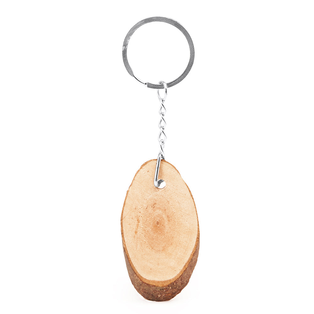 Breloc felie lemn oval