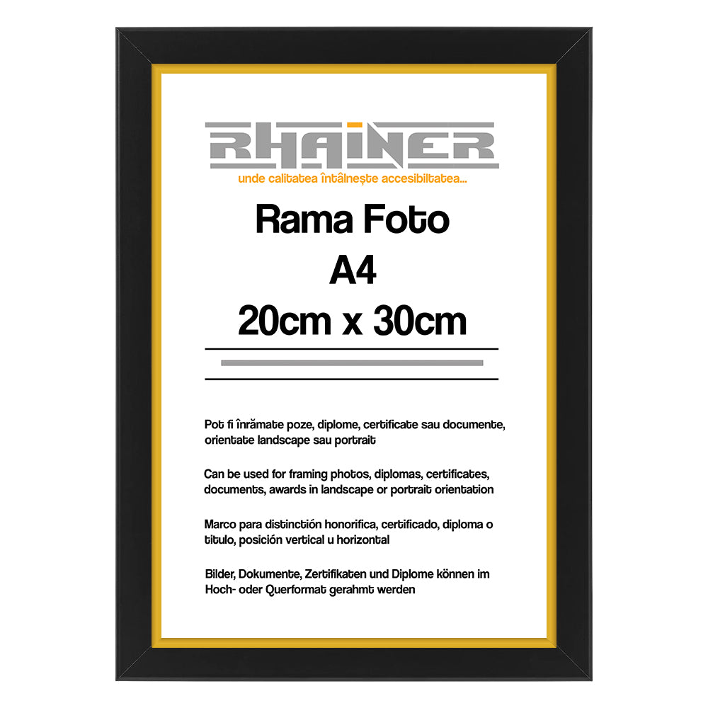 Rama foto Madrid negru+auriu A4