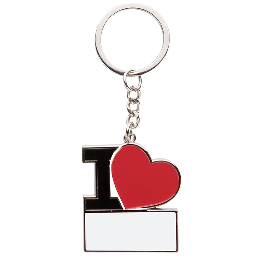Breloc metalic I Love sublimabil