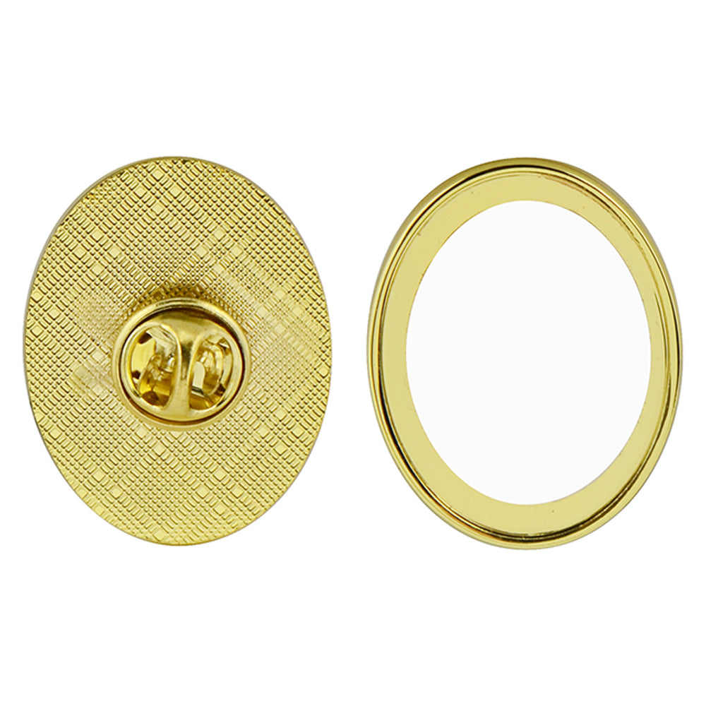 Pin metalic auriu sublimabil oval