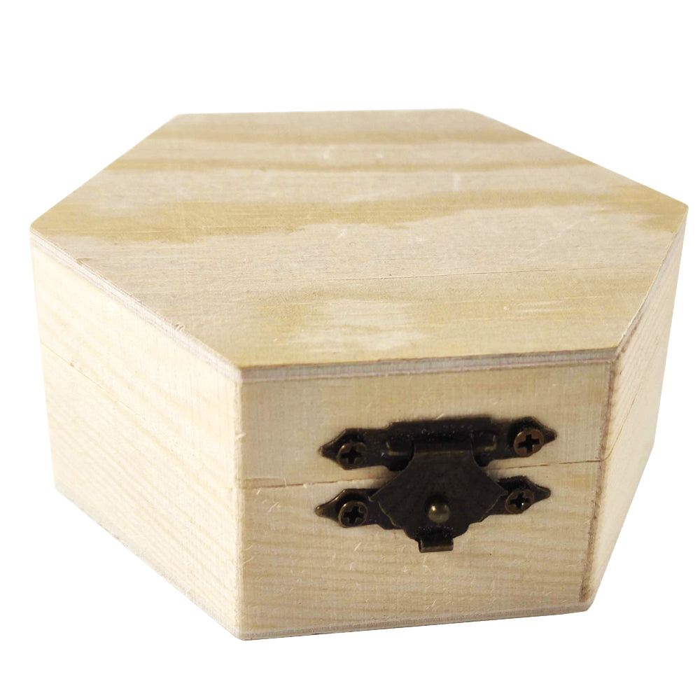 Cutie lemn hexagonala MICA 9x8x4 cm