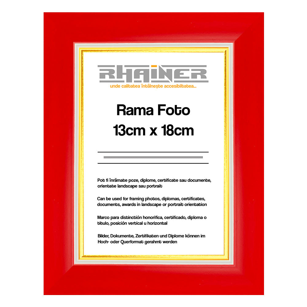 Rama foto Madrid rosu+auriu 13x18