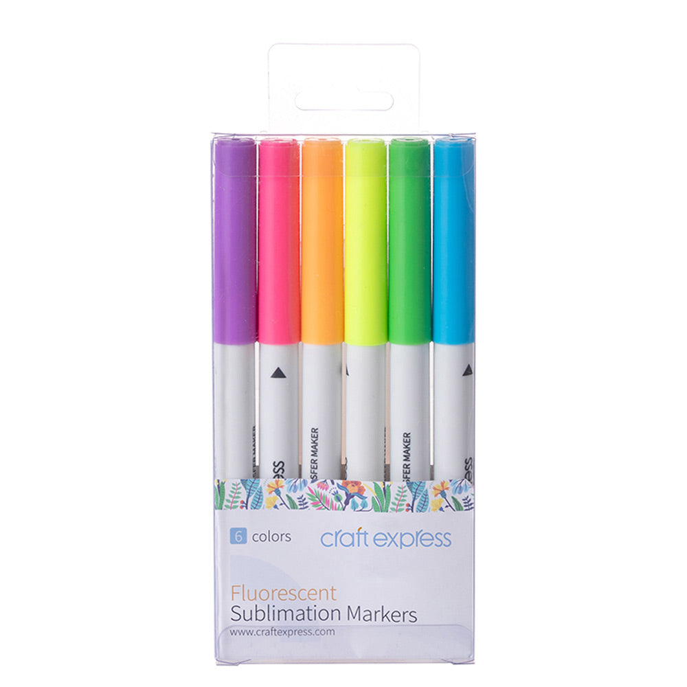 Set 6 markere cu vopsea de sublimare fosforescenta