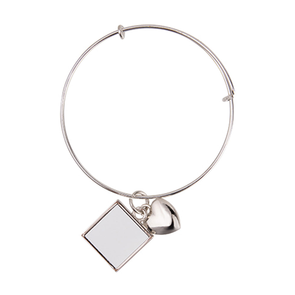 Bratara metalica cu pandantiv de sublimare - patrat