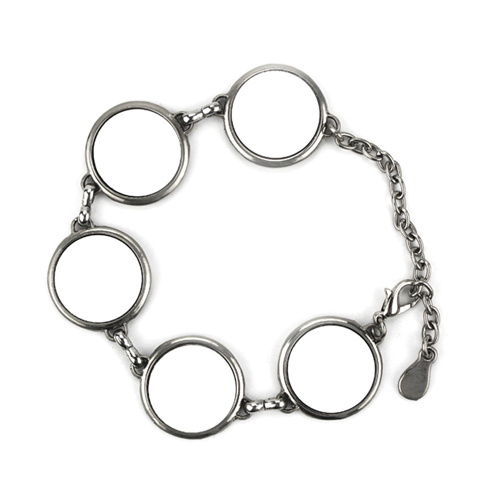 Bratara metalica cu 5 pandantive sublimabile - rotunde