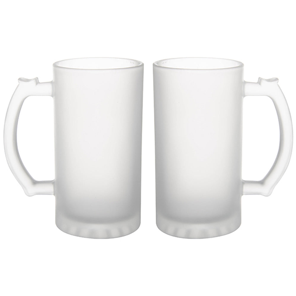 Set 2 halbe sublimabile din sticla sablata