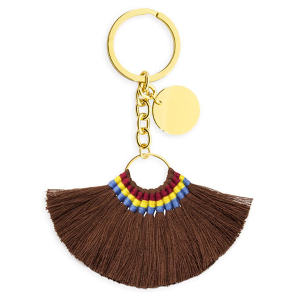 Breloc metalic cu snururi tricolor