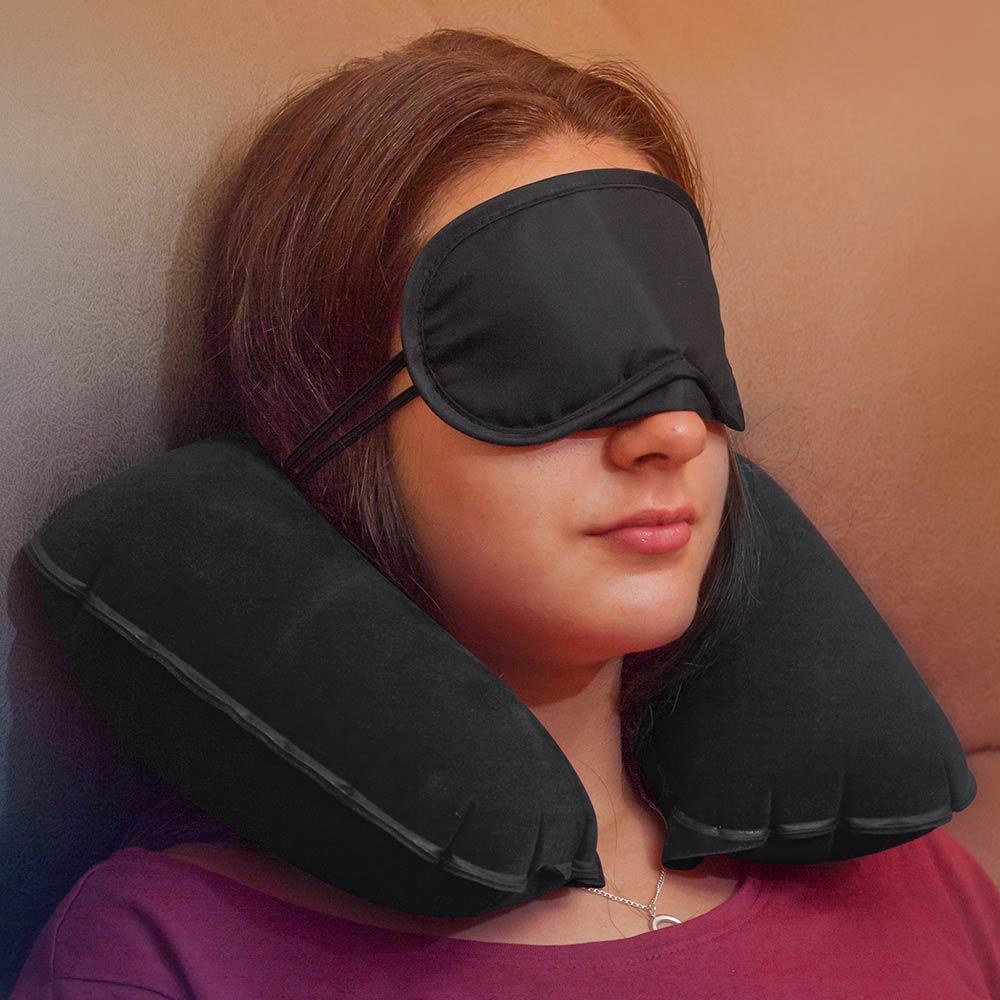 Masca de dormit textil neagra