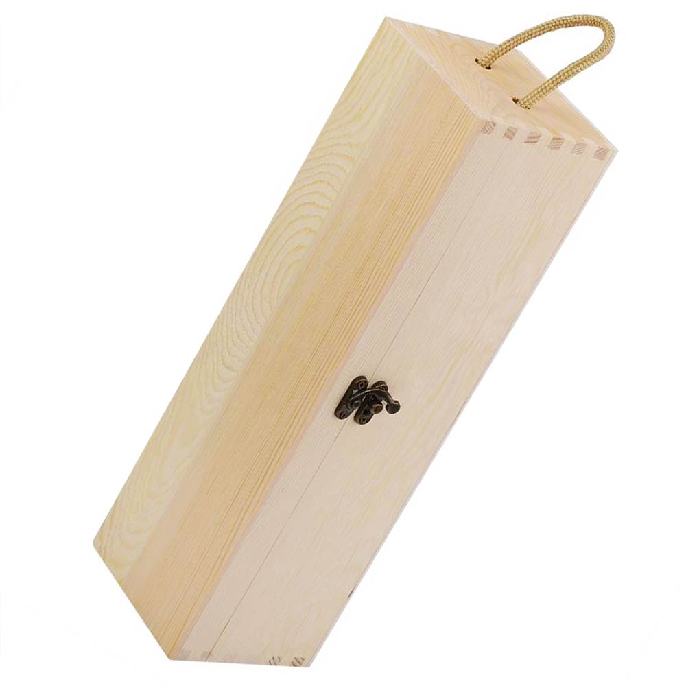 Cutie din lemn pentru sticla de vin cu maner
