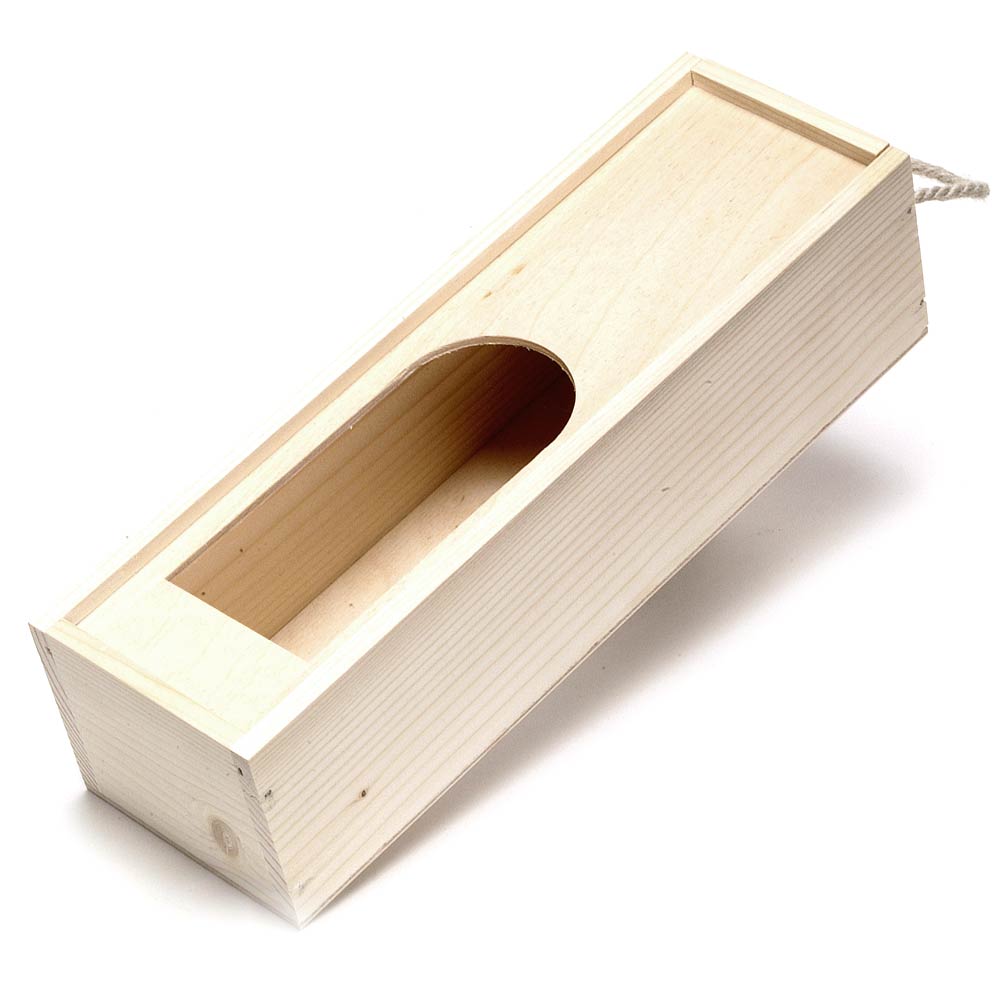 Cutie din lemn pentru sticla de vin cu fereastra si maner