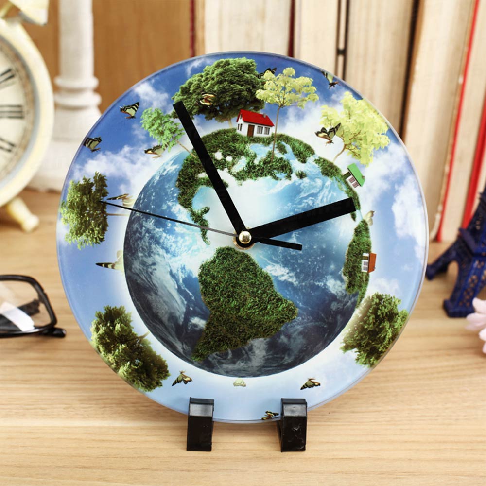 Ceas sticla sublimare rotund 18cm