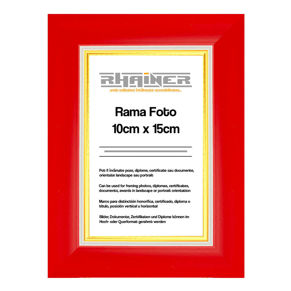 Rama foto Madrid rosu+auriu 10x15