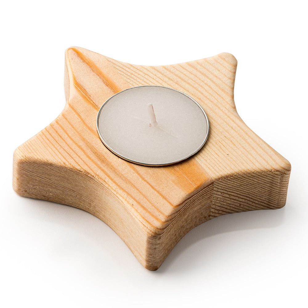 Suport lumanare din lemn - STEA