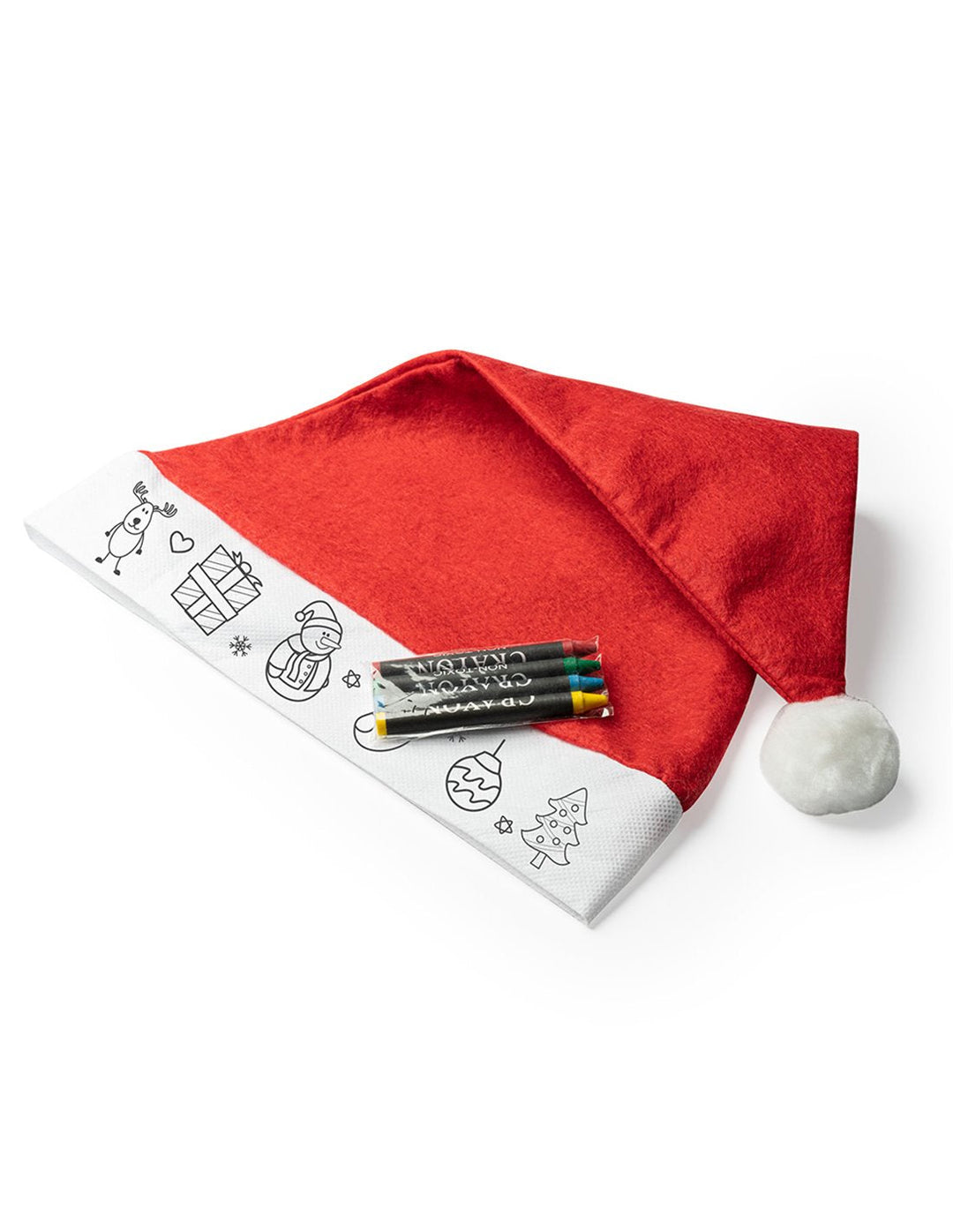 Caciula de Mos Craciun pentru colorat