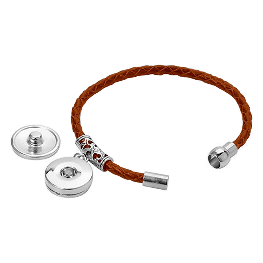 Bratara de piele cu pandantiv sublimabil - maro