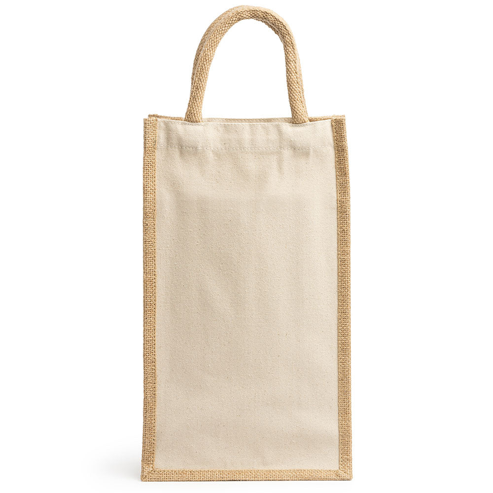 Sacosa dubla din iuta pentru sticle de vin